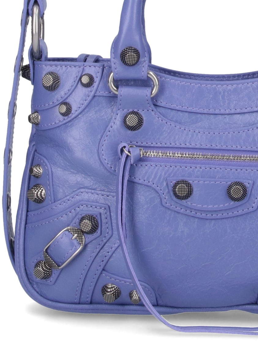 Balenciaga Green Leather Shoulder Handbag With Magnetic Closure And Metal Details