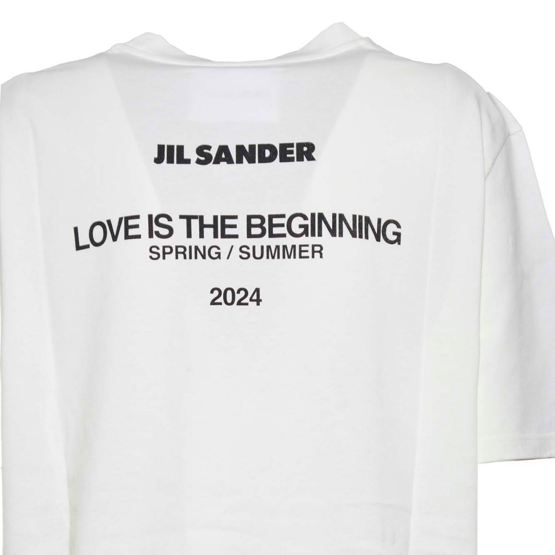 Jil Sander Butter White Cotton T-shirt With Back Print In White