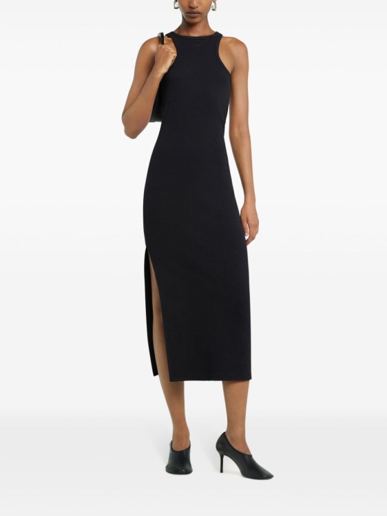 Courrèges Ribbed Black Midi Dress in Black | THE LIST