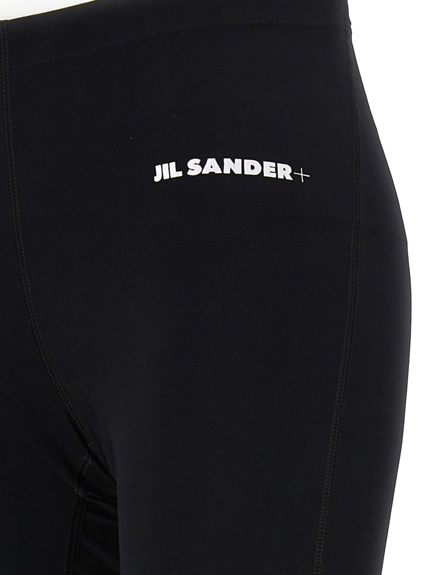 Jil Sander Logo Print Leggings In Black