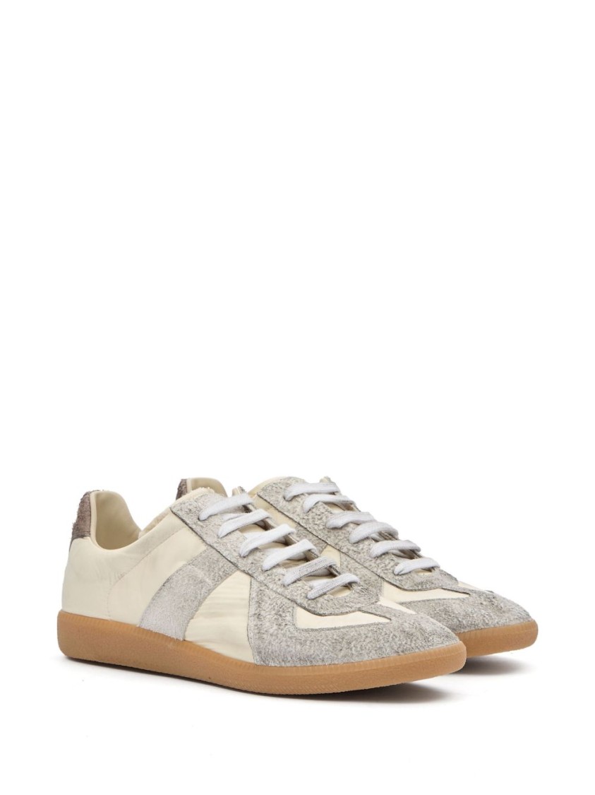 Maison Margiela Sneakers In Beige With Front Lace-up Fastening