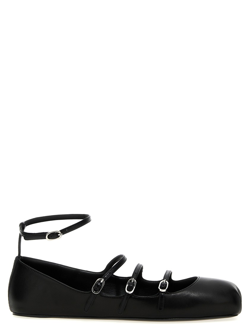 Alexander Mcqueen Mcqueen Leather Strap Ballet Flats In Black