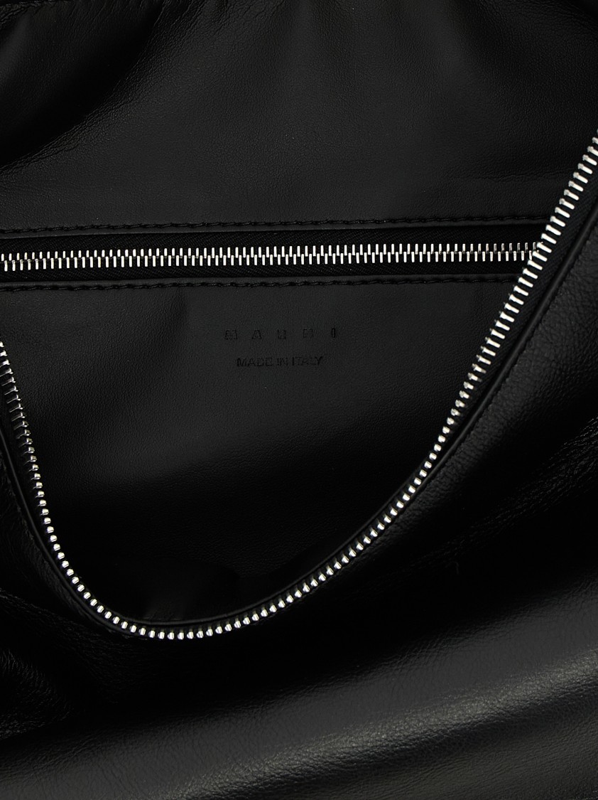 Marni Smooth Adjustable Strap Shoulder Bag In Black