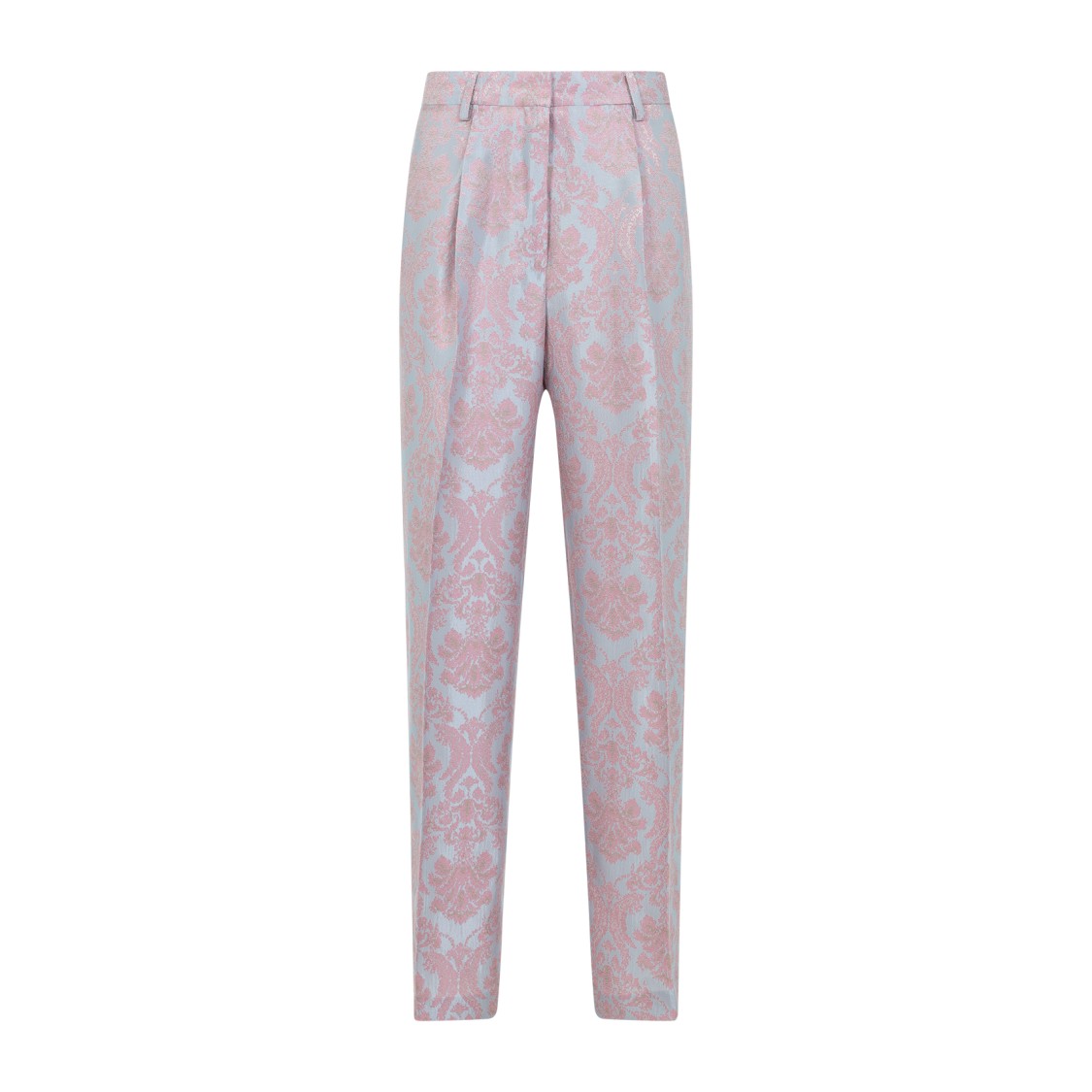 Dries Van Noten Tailored Trousers With Delicate Floral Pattern In Blue