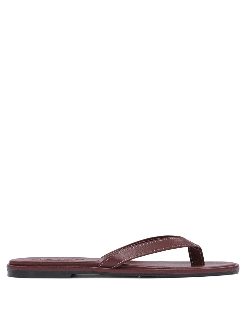 Aeyde Aeydē Brown Nappa Leather Sandals In Burgundy