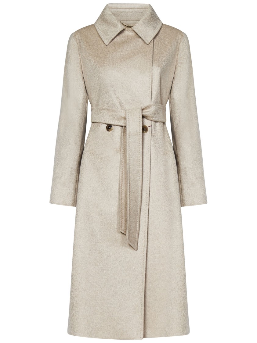 Max Mara Double-breasted Coat In Multi