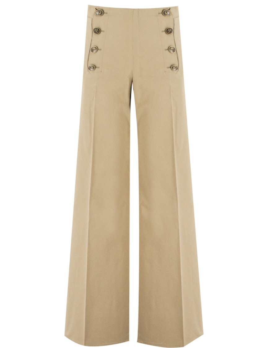 Etro Wide-leg Trousers With High Waist In Neutrals