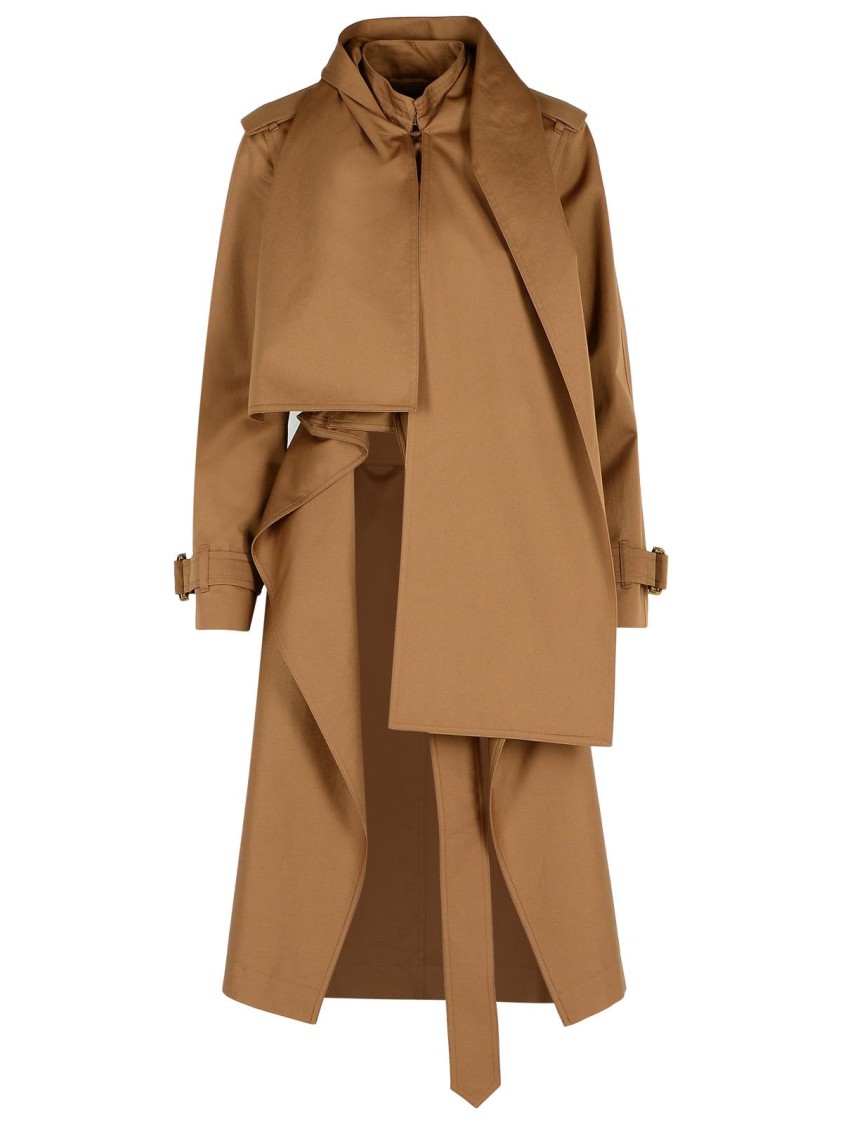 Burberry Long Belted Trench Coat Epaulettes In Brown