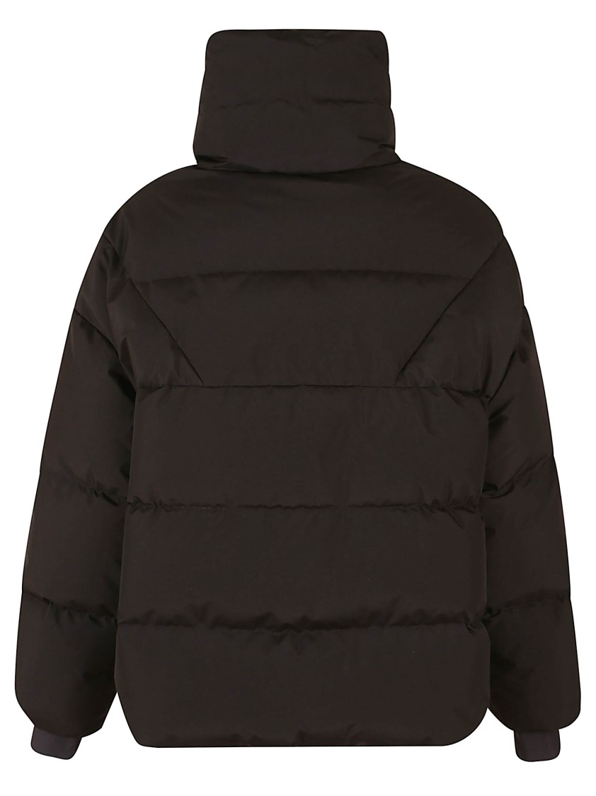Woolrich Oversized Black Gtx Jacket With High Collar In Multi