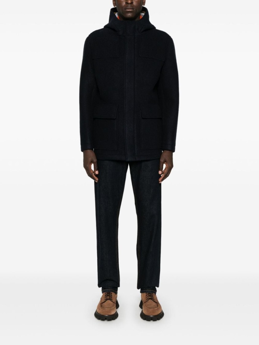 Manuel Ritz Hooded Jacket In Blue