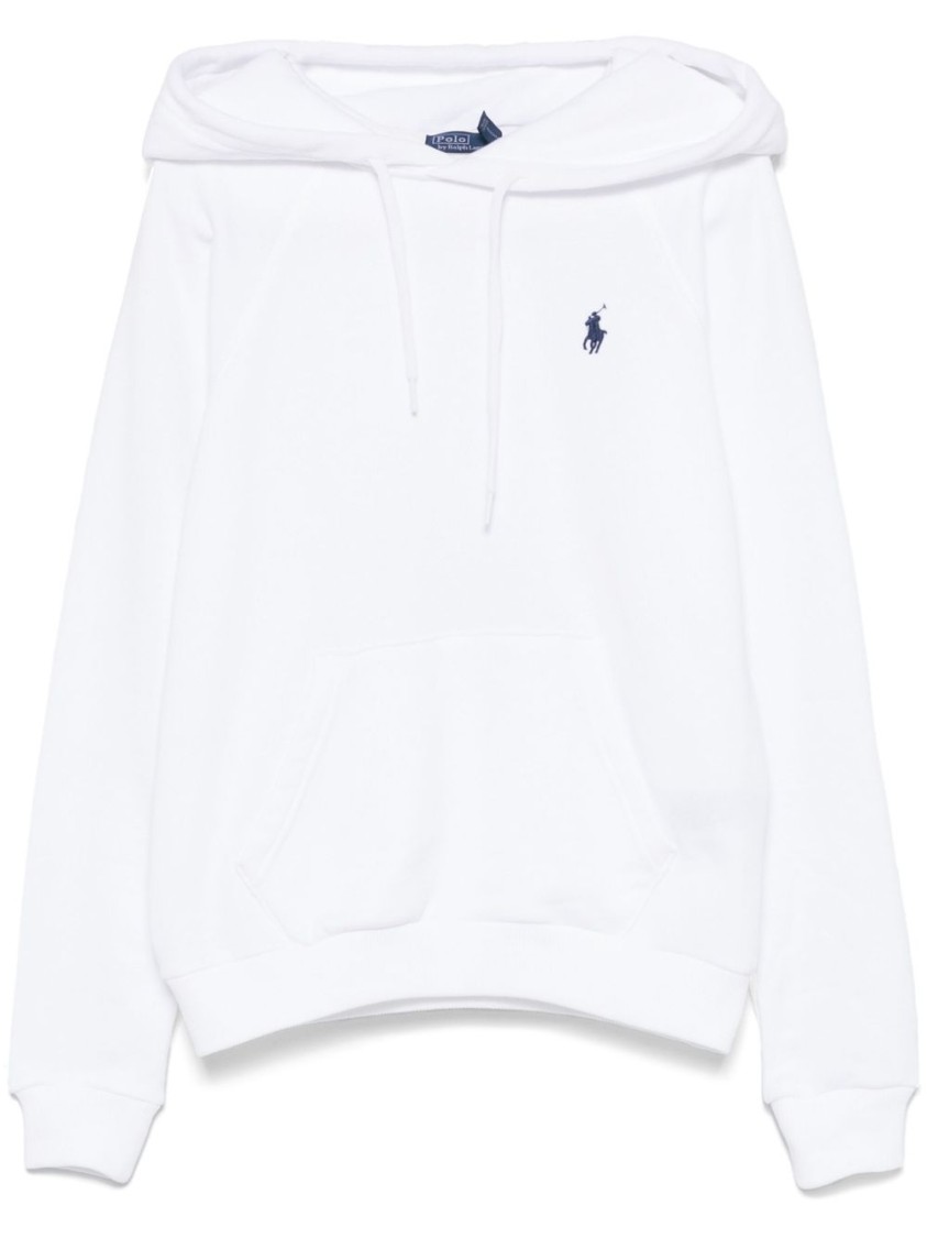 Shop Polo Ralph Lauren Relaxed Fit White Hoodie With Adjustable Drawstring