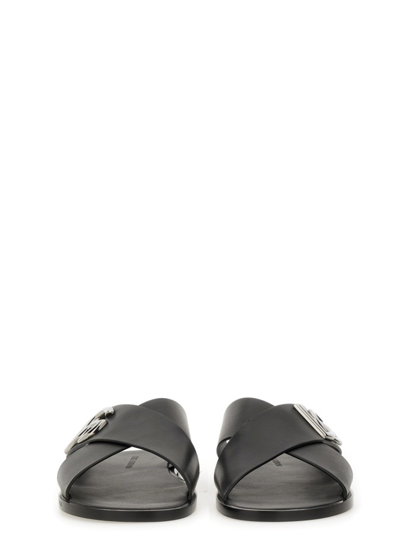 Shop Dolce & Gabbana Leather Sandal In Black
