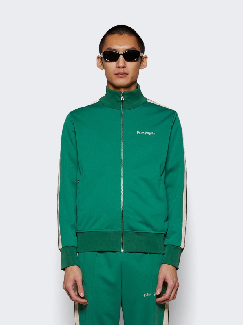 Palm Angels Track Jacket In Green-colored Technical Fabric In Green