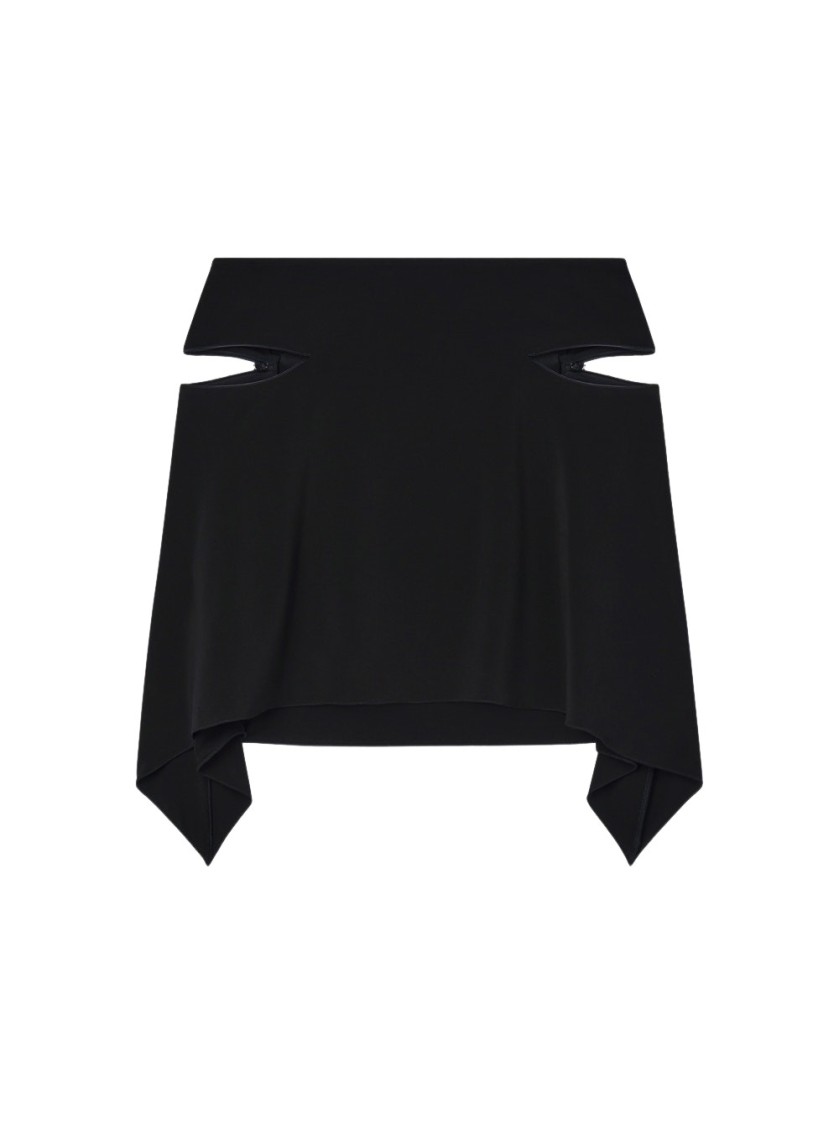 Shop Courrèges Zipped Cut Out Mini Skirt Black