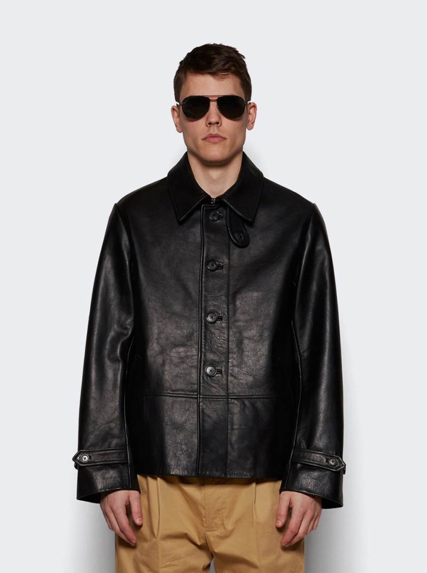 Bode Button-up Leather Jacket