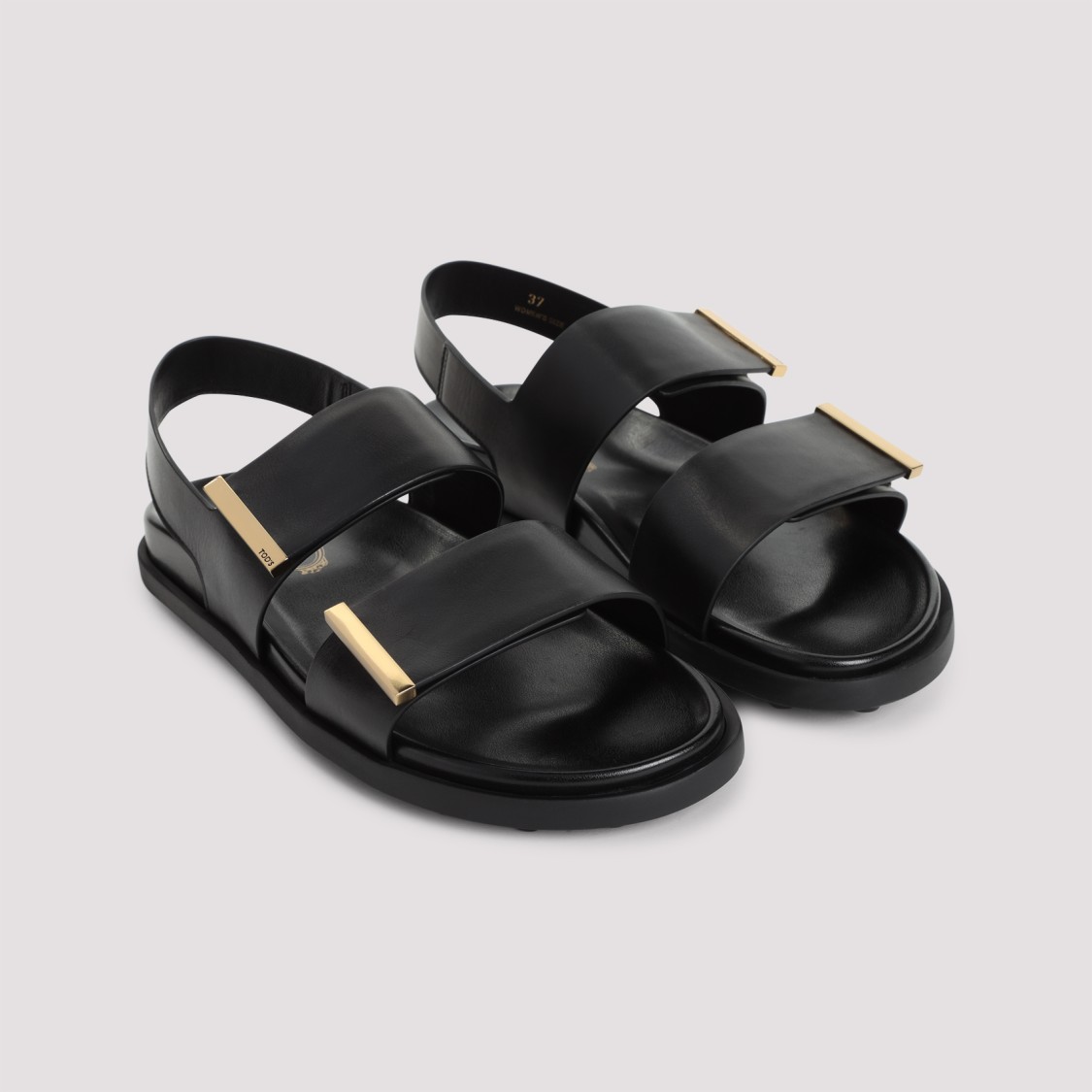 Shop Tod's Black Rubber Sandals
