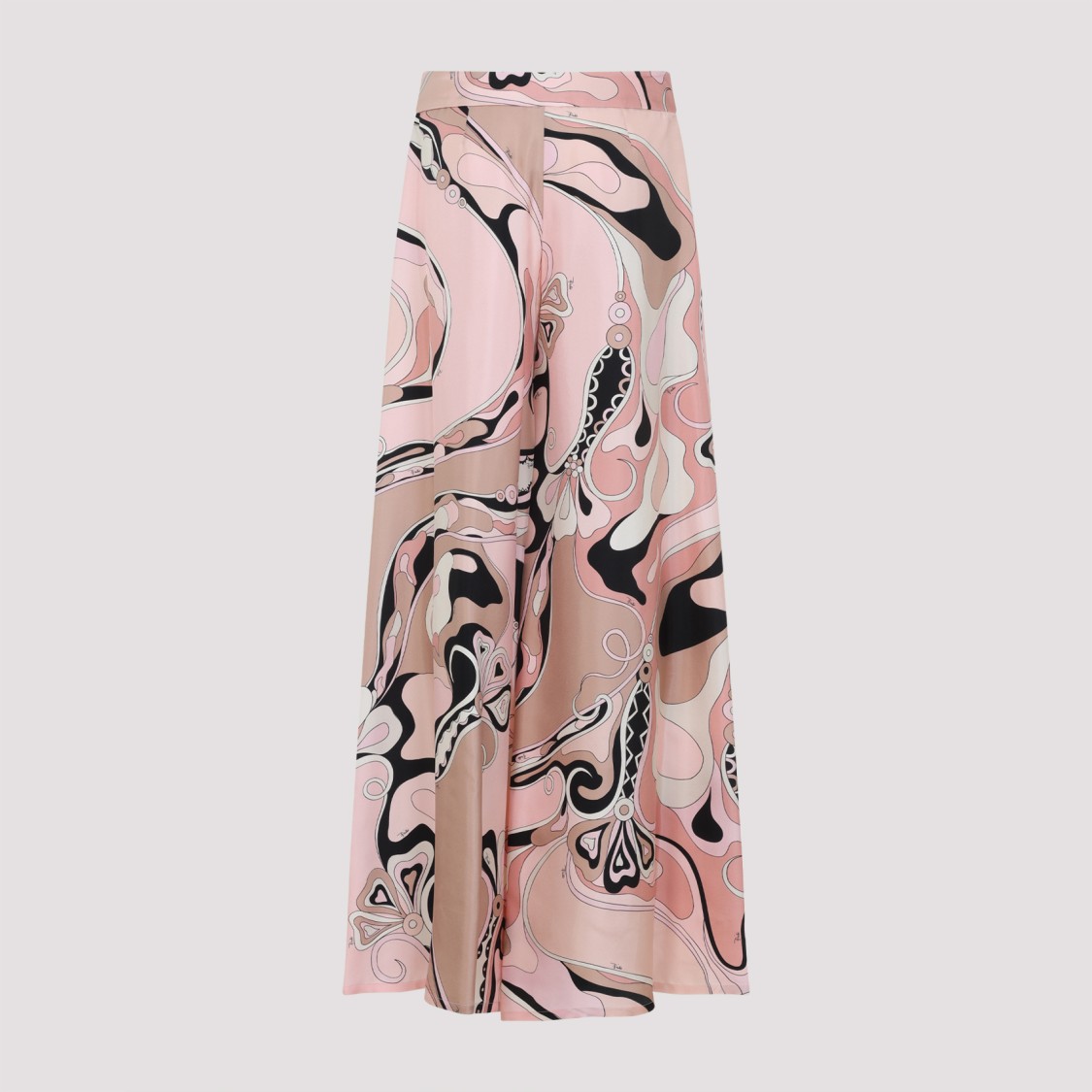 Pucci Silk Twill Orchidee Print Trousers In Pink