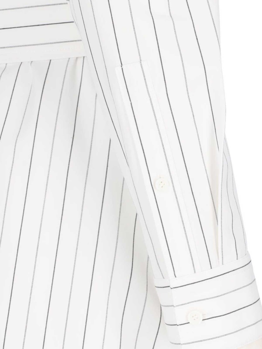 Shop Burberry Striped Shirt With Belt – White