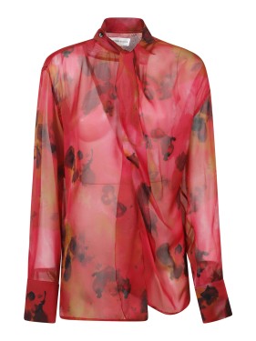 Tシャツ・カットソー Victoria Beckham Draped Pleat Detail Top With Puff Sleeves Victoria Beckham Draped Pleat Detail Top With Puff Sleeves T