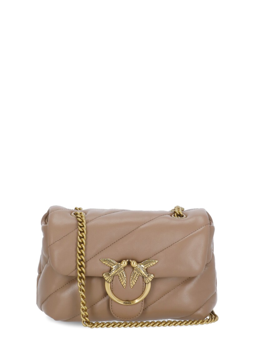 Pinko Brown Love Mini Puff Shoulder Bag