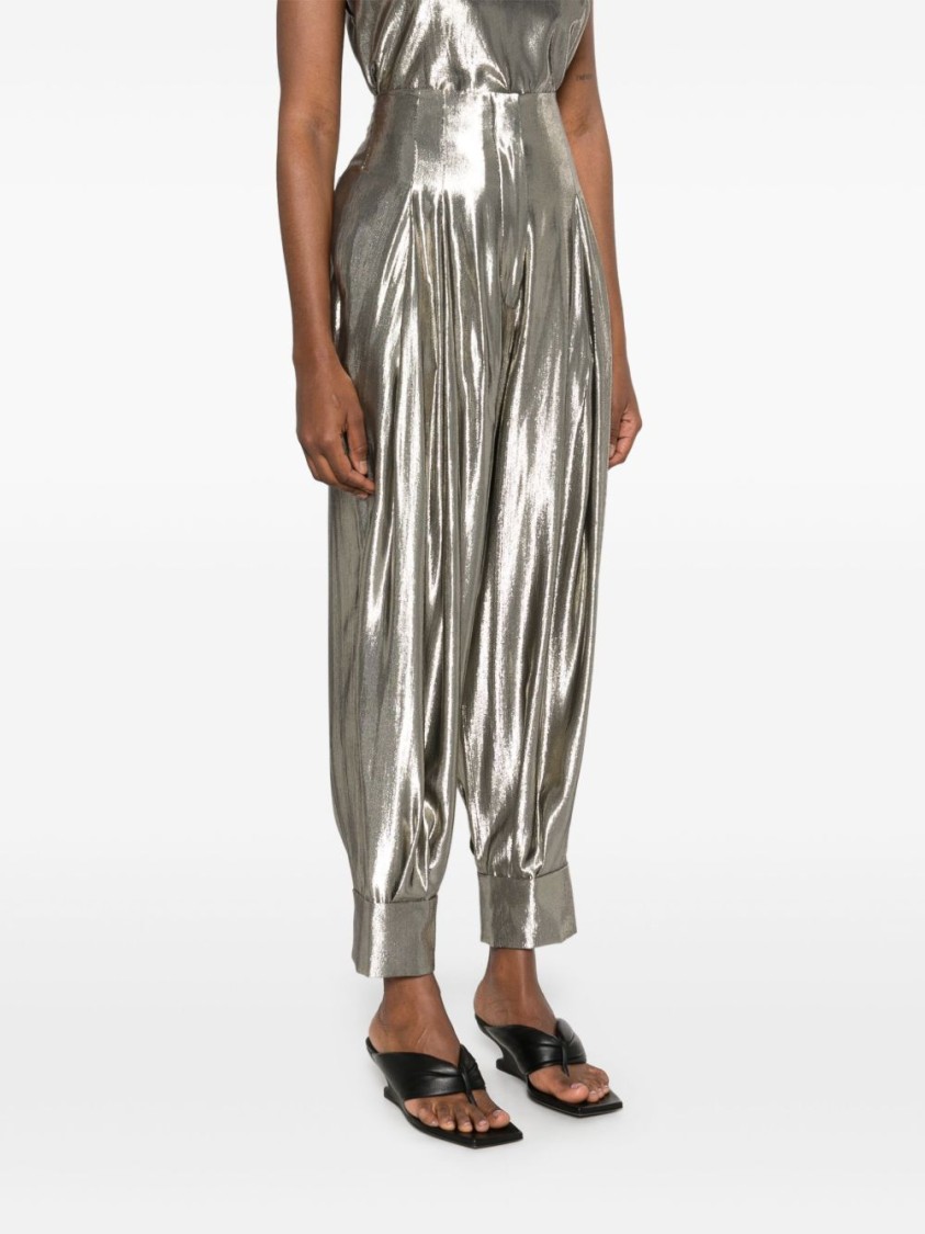 Philosophy Di Lorenzo Serafini Silver Casual Trousers Laminated-effect
