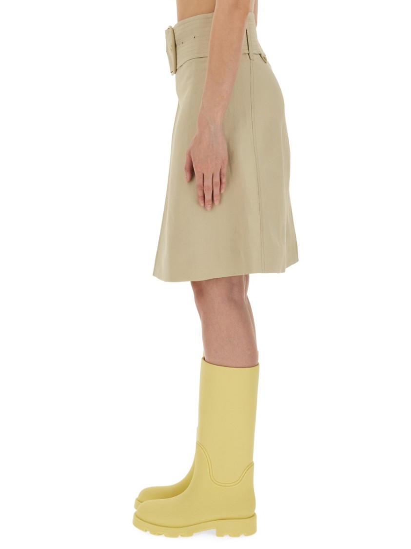 Burberry A-line Belted High-waisted Skirt In Neutrals