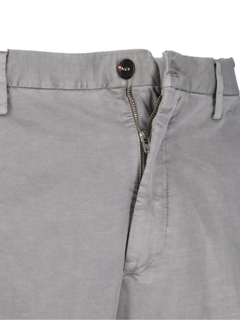 Incotex High-waisted Grey Chino Pants With Straight Leg Design In Grey