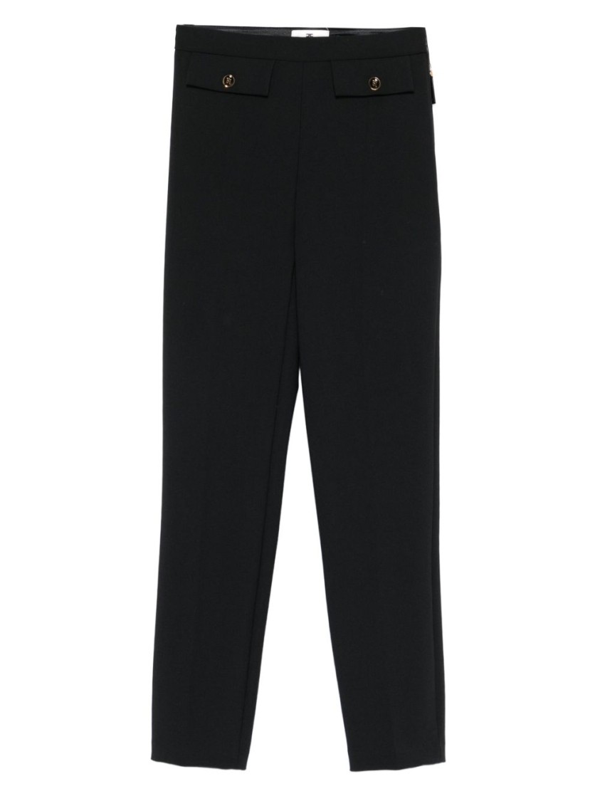 Elisabetta Franchi Cropped Tailored Trousers In Black