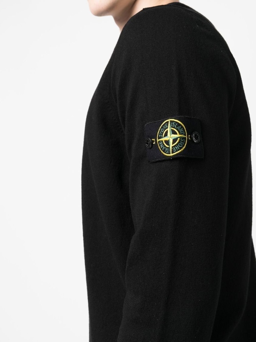 Shop Stone Island Relaxed Fit Long-sleeved Top In Black