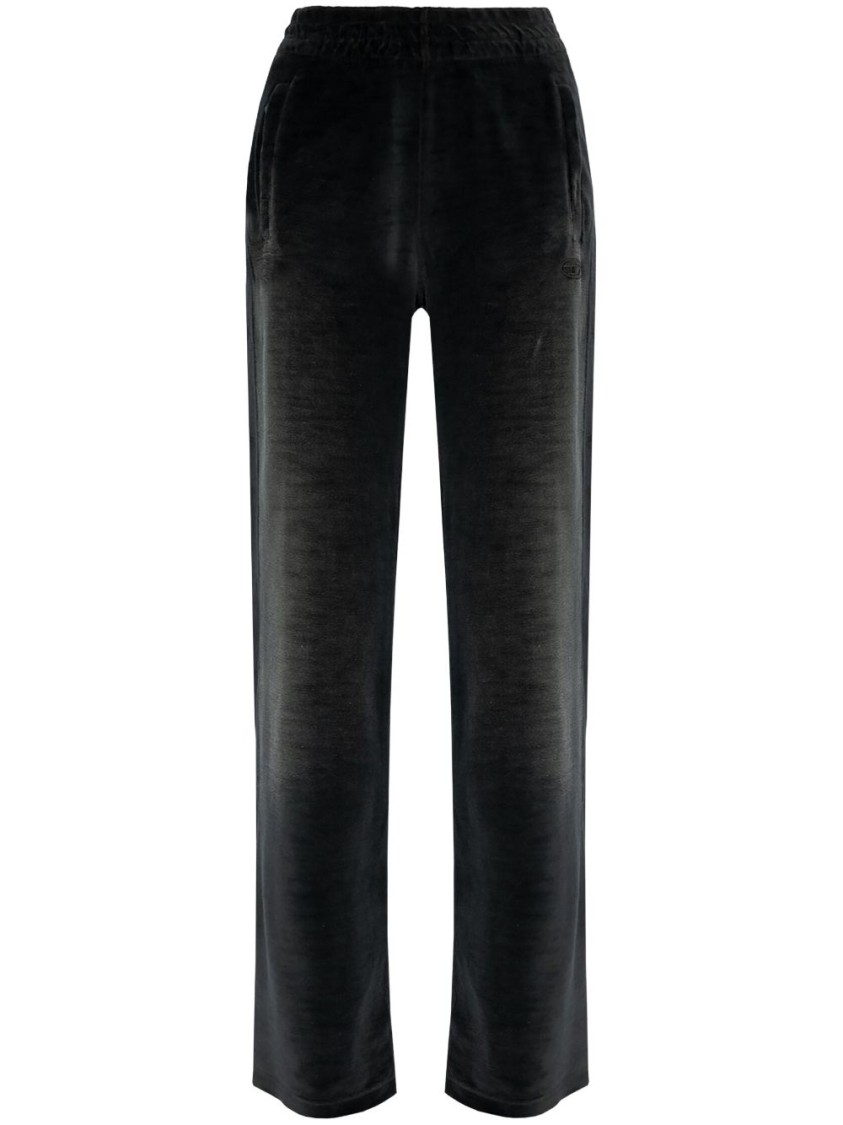 Diesel P-olaris Front Coated Pinstripe Pants In Black