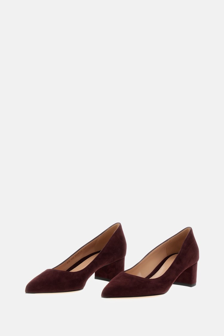 Gianvito Rossi Brown Suede Pumps With Block Heel In Black