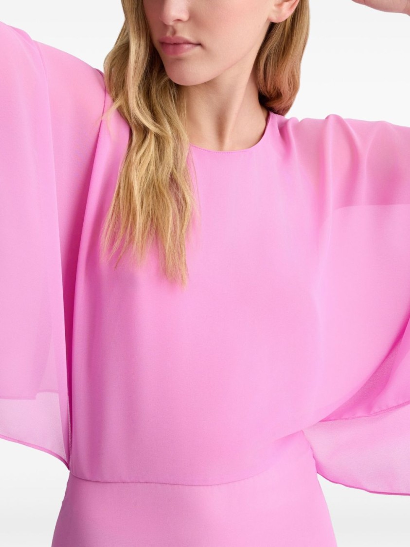 Liu •jo Liu Jo Maxi Dress With Draped Sleeves In Pink