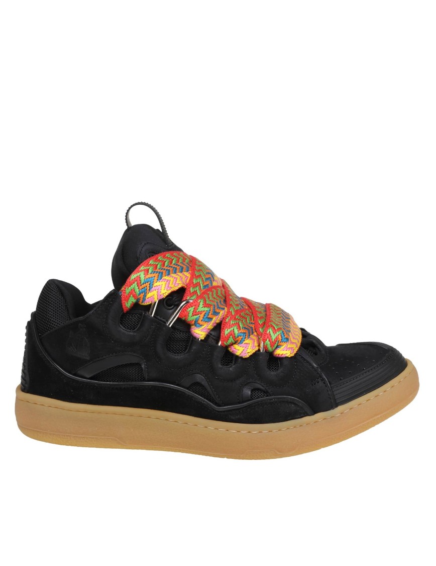 Shop Lanvin Curb Sneakers In Leather And Suede