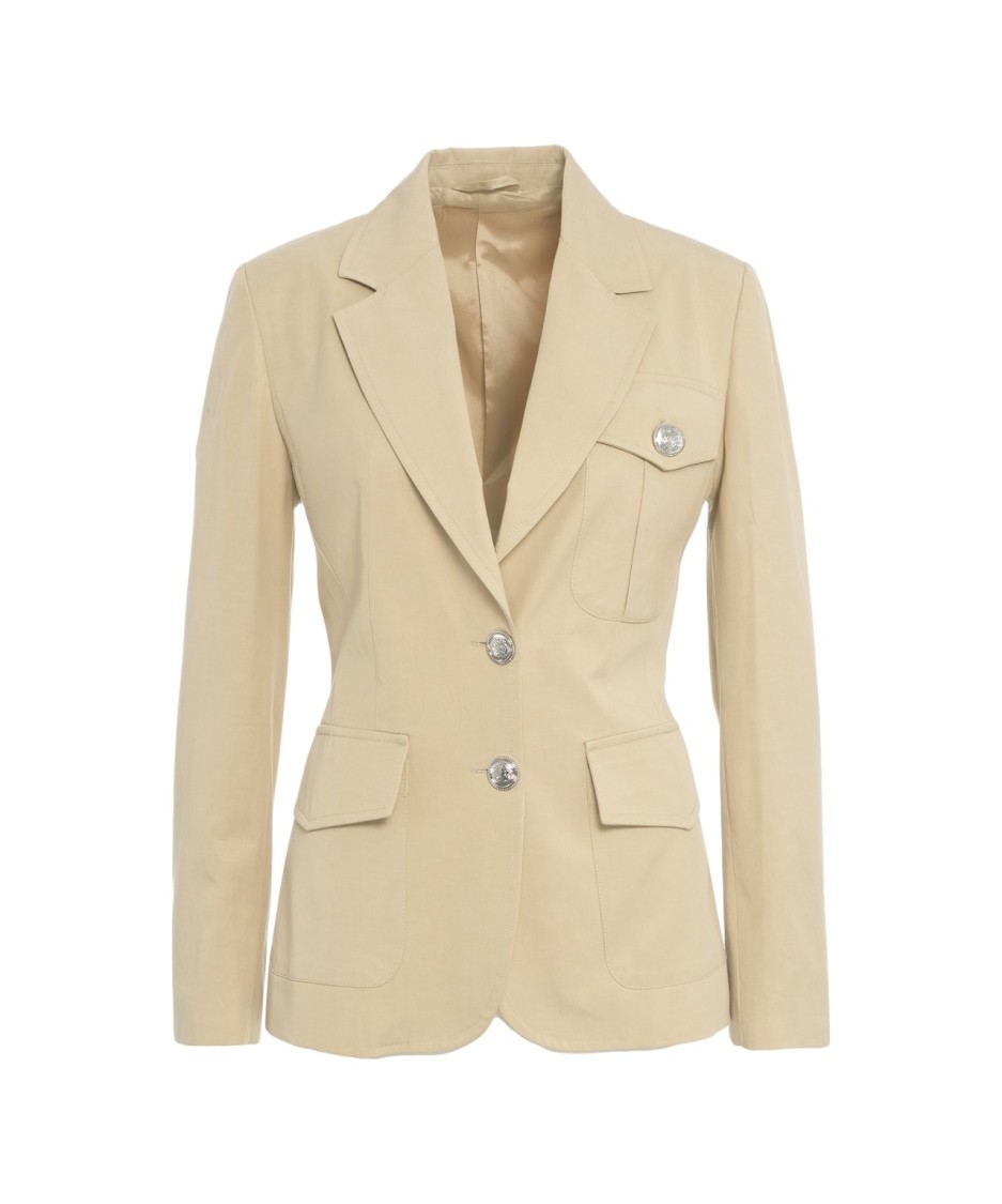 LIU •JO LIU JO TAILORED SAFARI BLAZER WITH NOTCHED LAPELS
