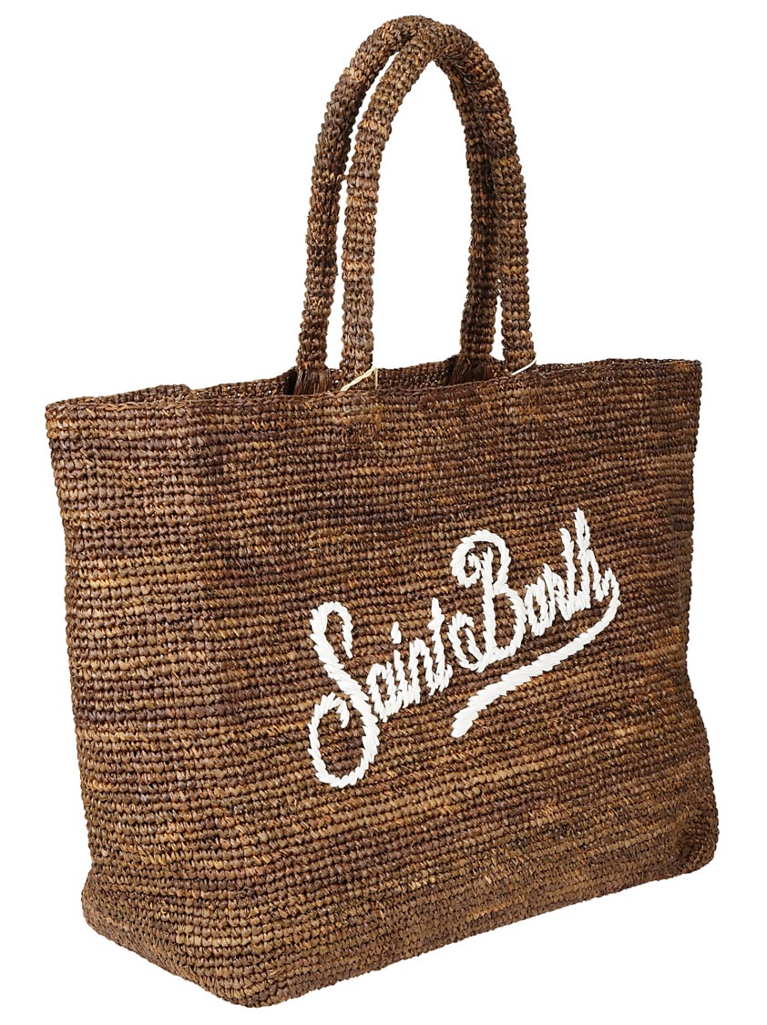 Mc2 Saint Barth Hand-woven Raffia Bag In Brown