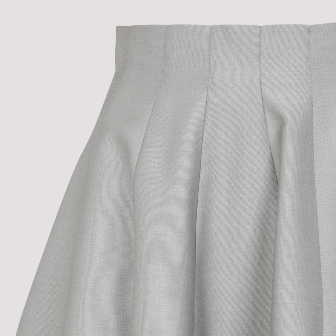 Alberta Ferretti High-waisted Midi Skirt With Structured Pleats In Gray