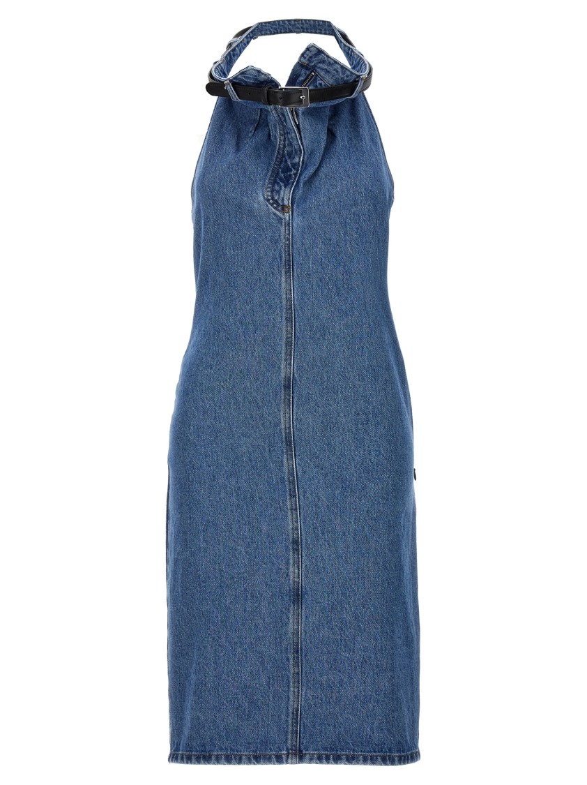 Coperni 'belt Halter Neck' Dress In Blue