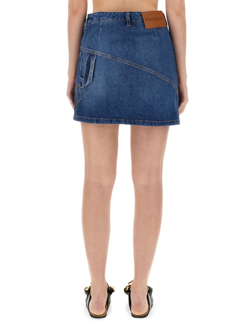 Jw Anderson J. W. Anderson Denim Miniskirt In Blue