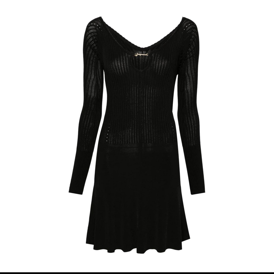Jacquemus Womens Black Logo-plaque Slim-fit Knitted Mini Dress