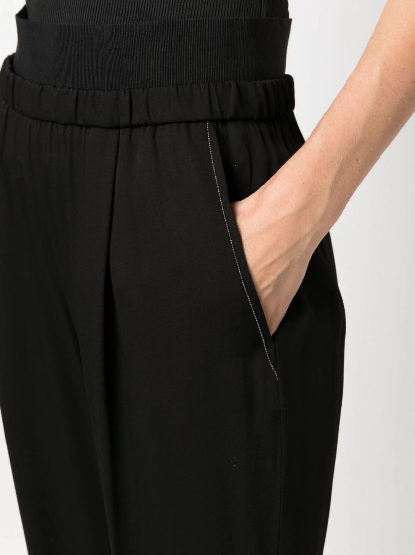 Fabiana Filippi Slim-fit Trousers With Elastic Waistband In Black