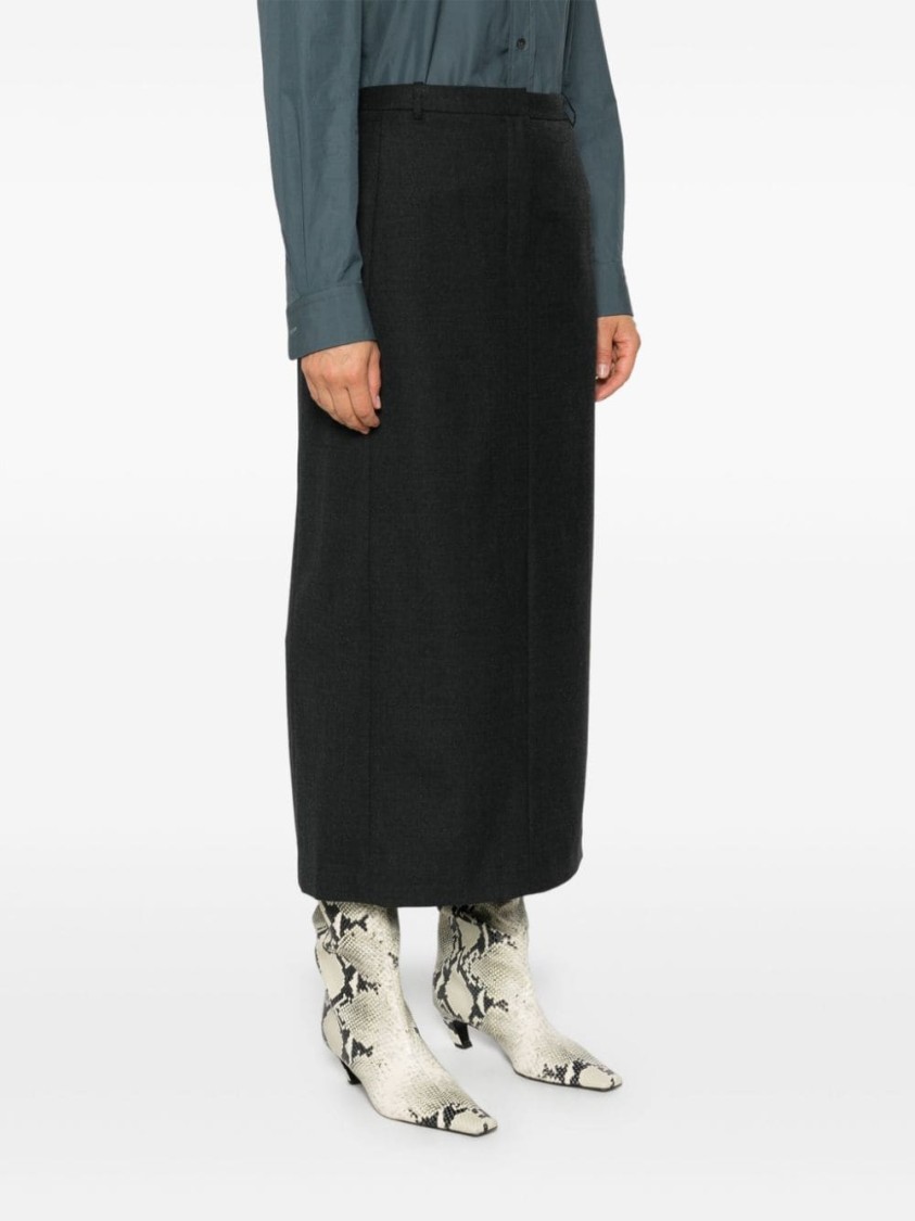 Theory Flannel Maxi Skirt In Black