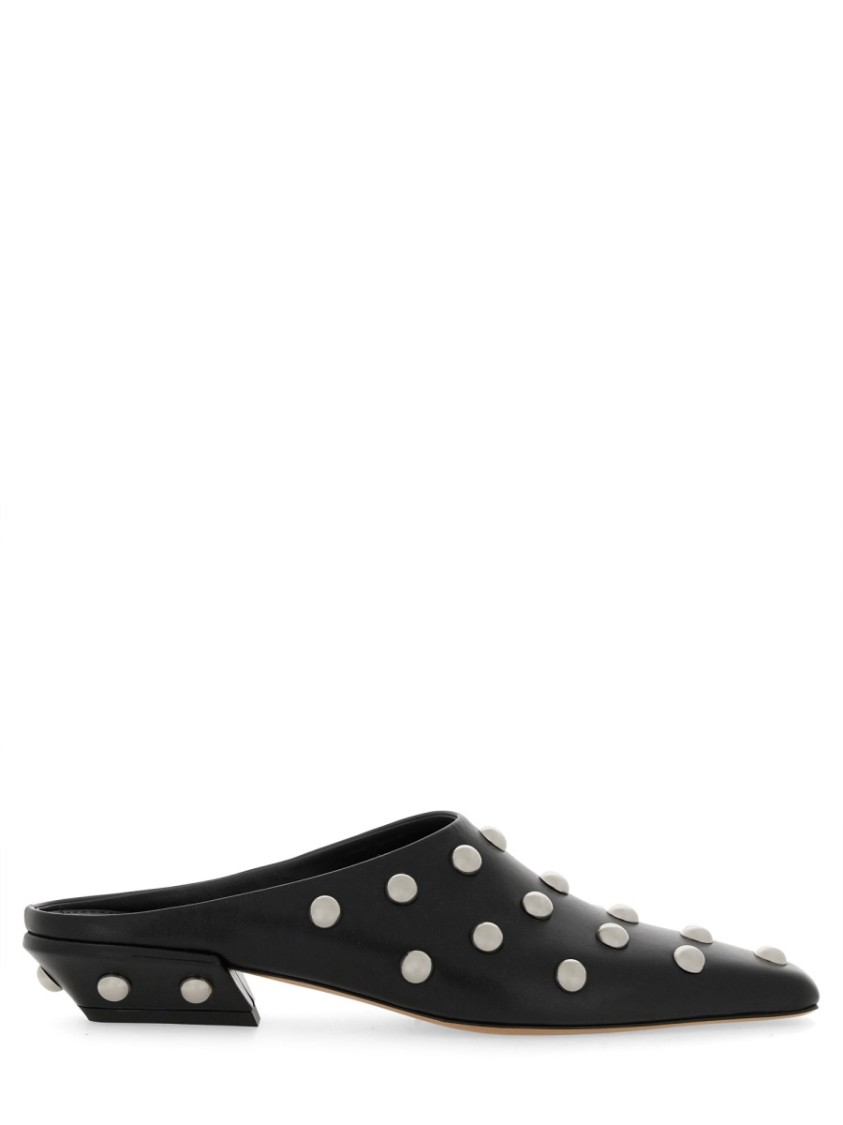 Paris Texas Studded Pointed Toe Mule In Black