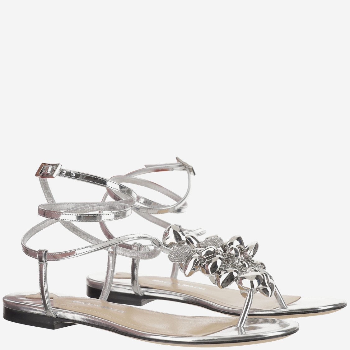 Mach&mach Sandal With Metallic Decoration In Silver