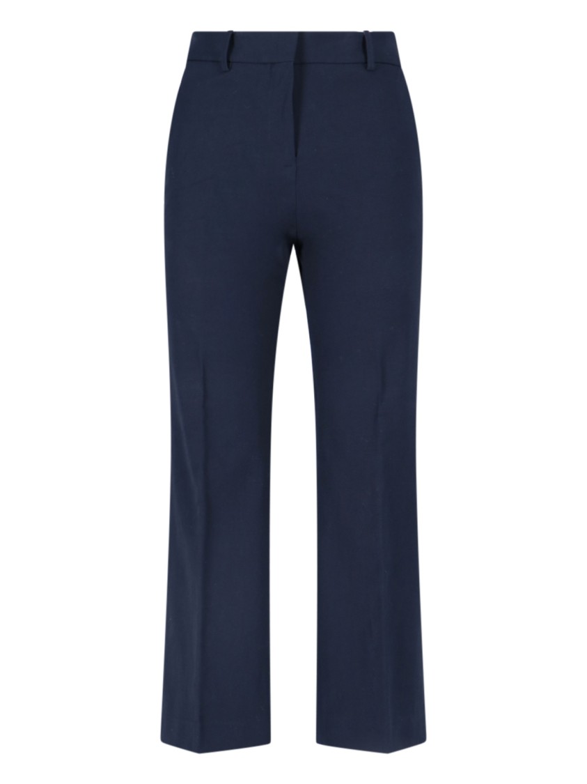 Incotex Straight-leg Pants With Pleats And Hook Closure In Blue