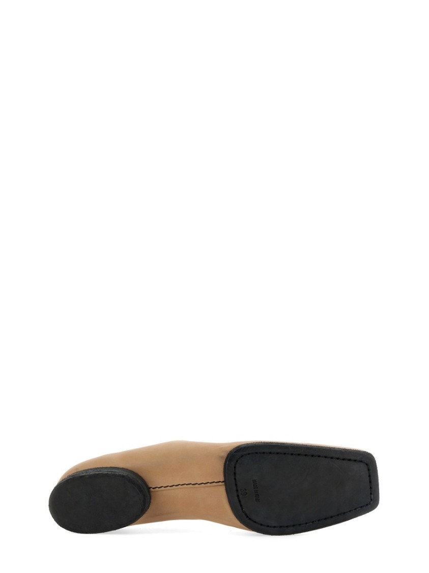 Uma Wang Leather Ballerina In Neutrals
