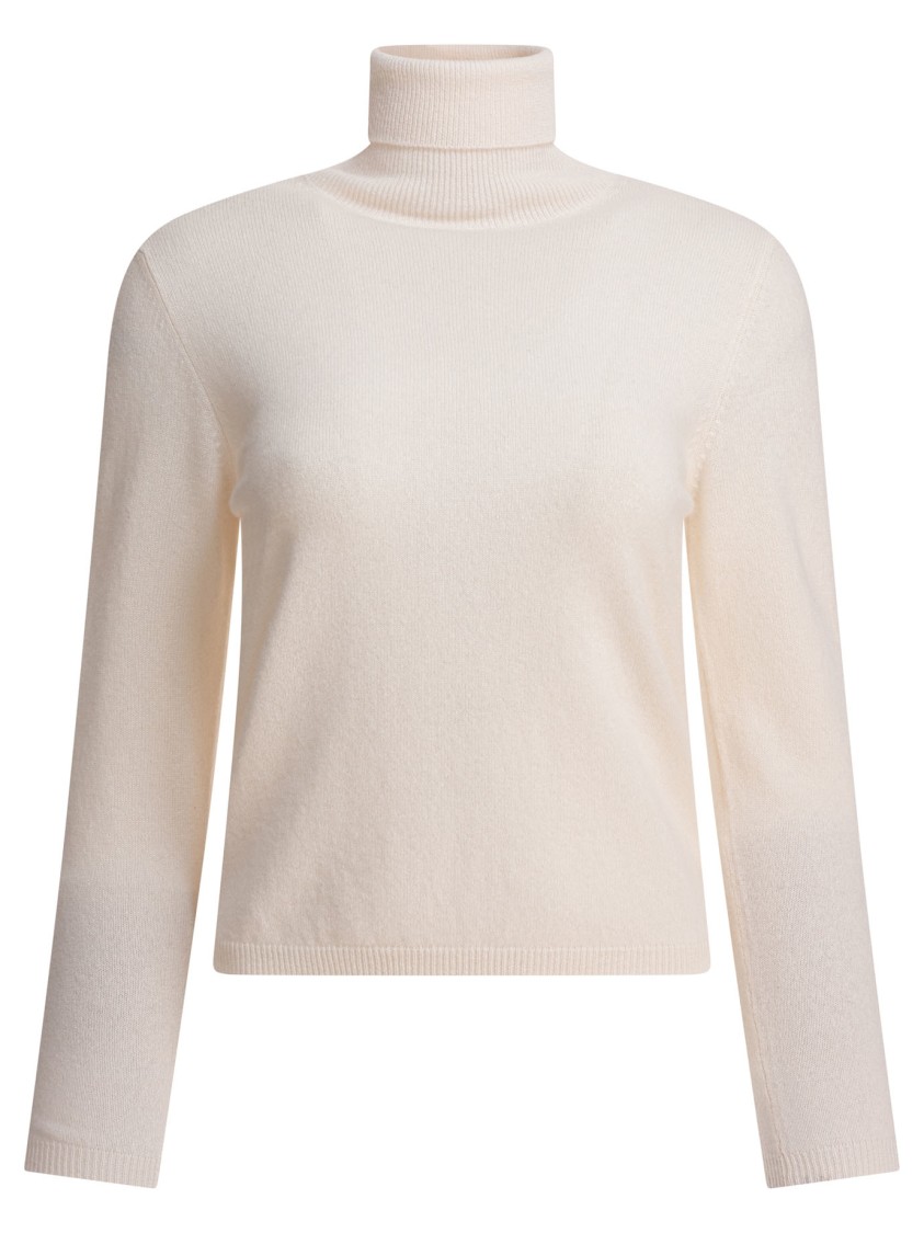 Kangra Cashmere Turtleneck Sweater With Cropped Hem In Gray