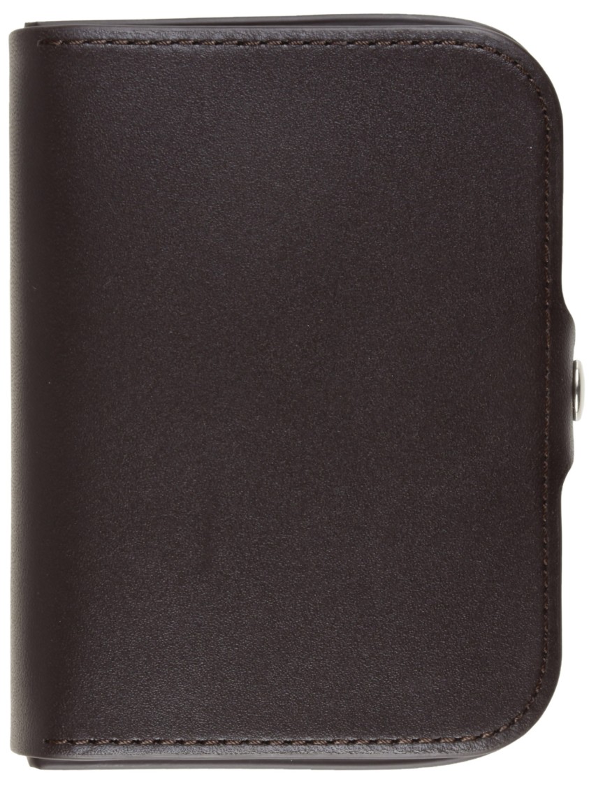Apc A.p.c. Compact Brown Leather Wallet With Snap Closure And Logo Detail In Brown