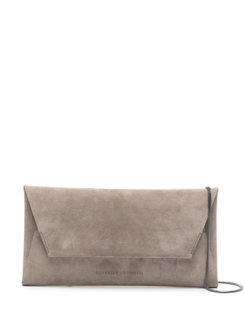 Brunello Cucinelli Ice Colored Leather Shoulder Bag