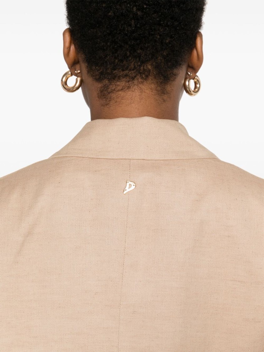 Shop Dondup Tailored Beige Blazer With Notched Lapels In Neutrals