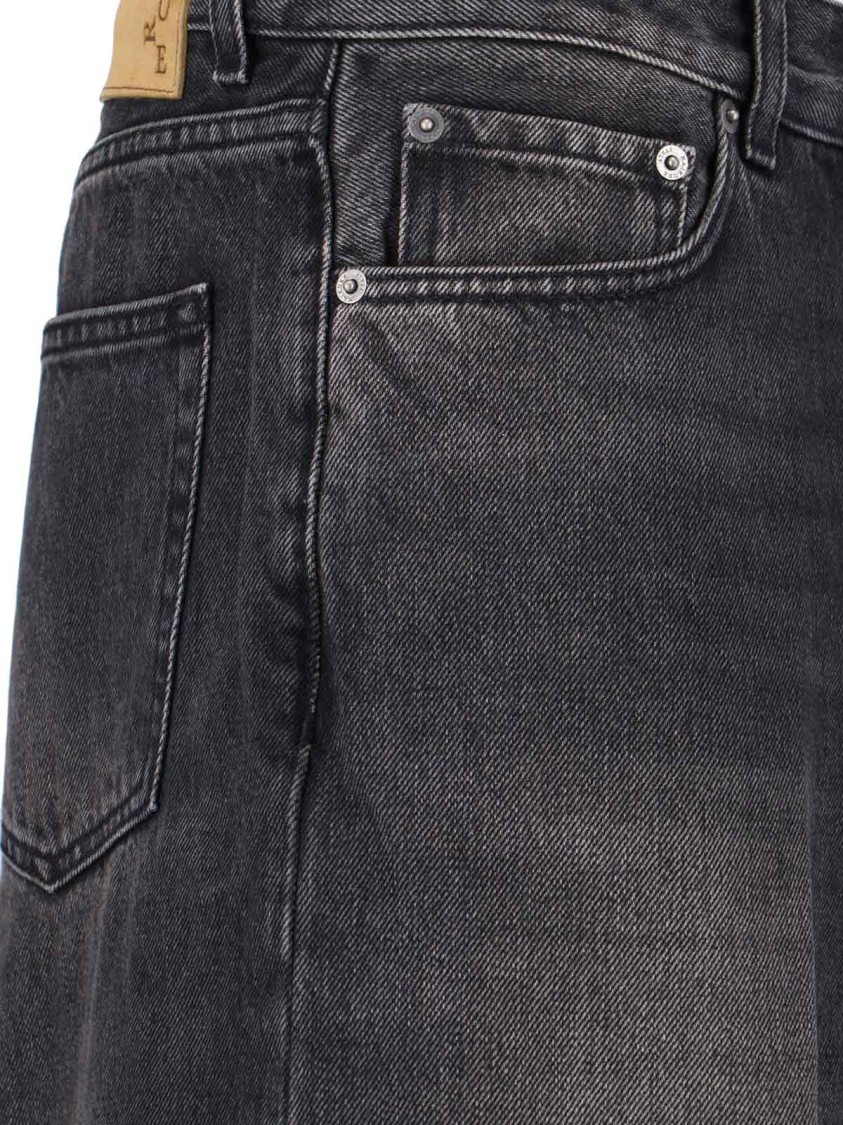 Haikure High-waisted Wide-leg Jeans With Vintage Faded Finish In Gray